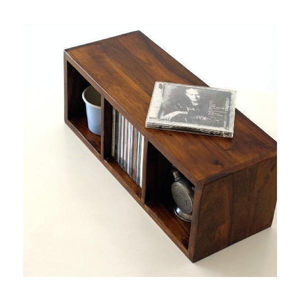 CDラック おしゃれ 木製 天然木 無垢 スリム CD収納 卓上 机上
