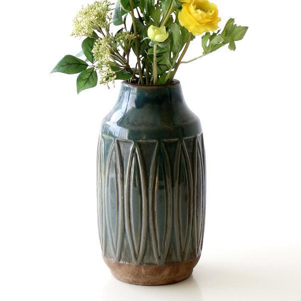 花瓶 花びん おしゃれ 陶器 アンティーク レトロ フラワーベース 花器