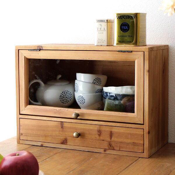 ミニキャビネット 飾り棚 スパイスラック おしゃれ 木製 ウッド 卓上