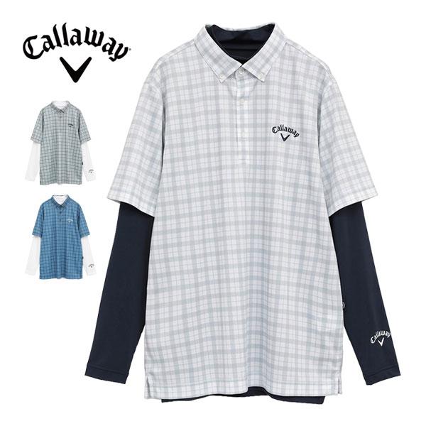 Callaway（キャロウェイ） チェックプリント 半袖ポロシャツ +