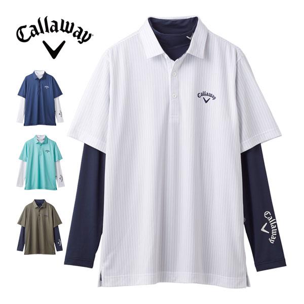 Callaway（キャロウェイ） ストライププリント 半袖ポロシャツ +