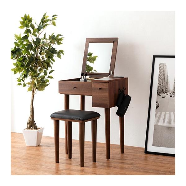 HAGiHARA（萩原） ドレッサー スツール 2口コンセント付 ダーク