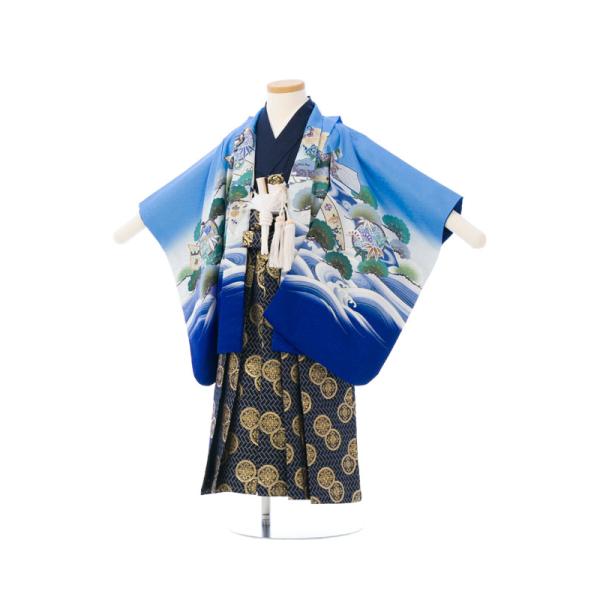 花うさぎ|3歳|90〜100cm|七五三着物レンタルフルセット(ブル-系