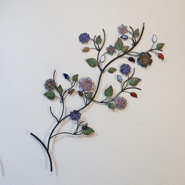 壁飾り アイアン 陶器 壁掛け インテリア雑貨 花 ウォールデコ