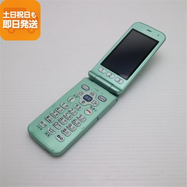 良品中古 F-02J らくらくホン ミントグリーン 即日発送 ガラケー