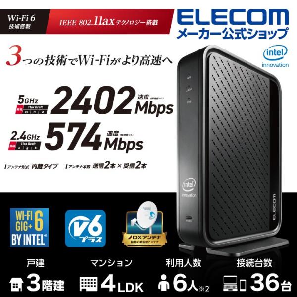 ELECOM（エレコム） 無線LANルーター 2402+574Mbps 親機 無線ルーター