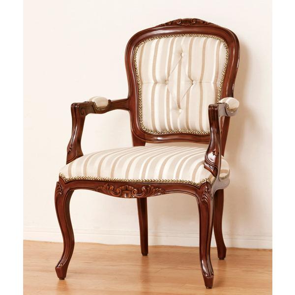チェア肘付き≪マルシェ≫ インテリア家具 ロココ調 椅子 イス