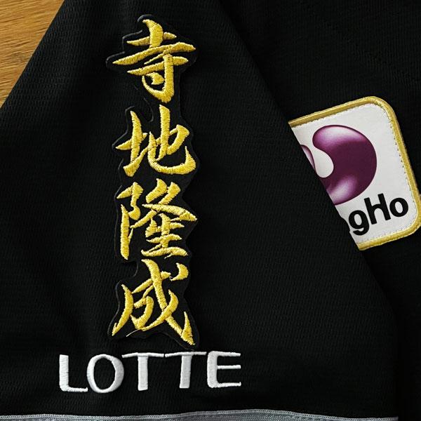 ☆送料無料☆千葉 ロッテ マリー ンズ 寺地隆成 ネーム 2 黒 応援 刺繍