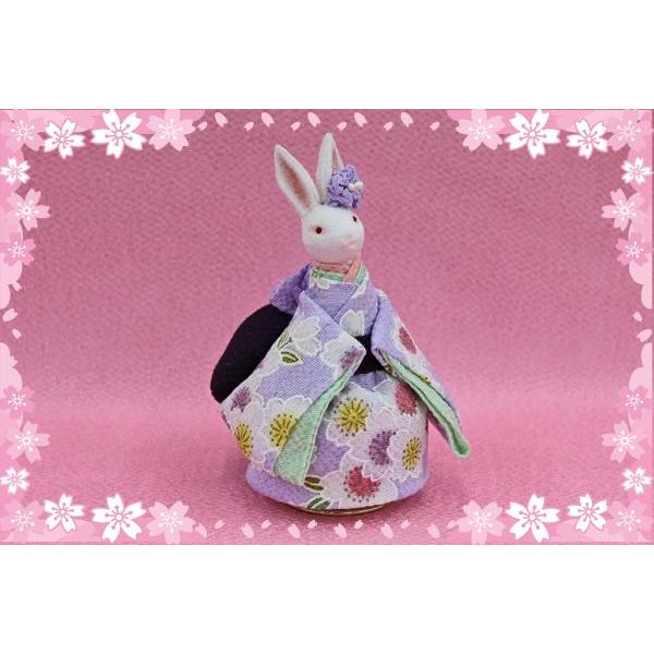 オルゴール プレゼント うさぎ回転オルゴールドール【和み舎 紫