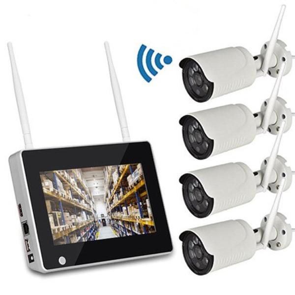 7インチモニター無線防犯カメラセット 200万画素 高画質 無線NVR +