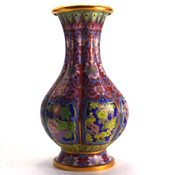 七宝焼き 七宝焼 昭和レトロ雑貨 昭和レトロ インテリア 花柄 花瓶