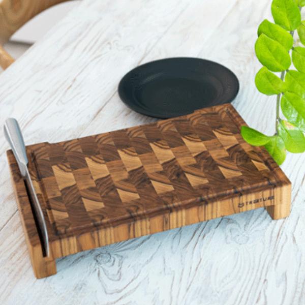 韓国直輸入！ TREETURE トレジャー まな板 【M】包丁置き トレイが入る