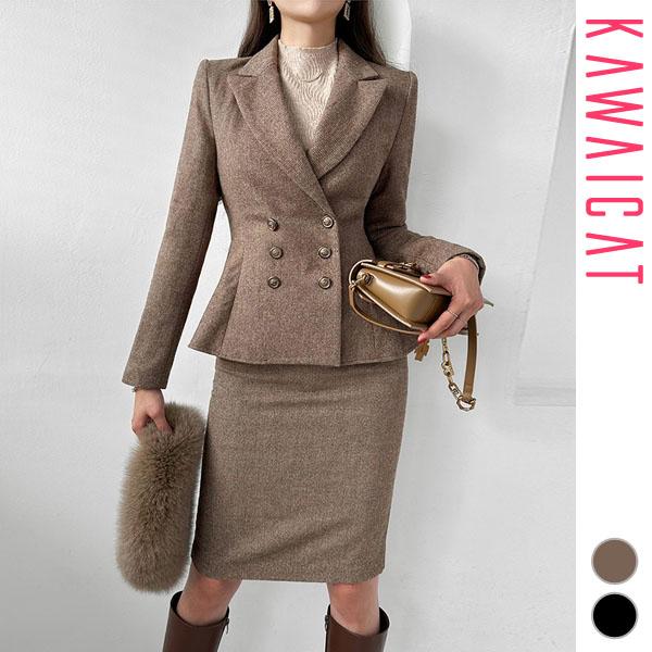 セットアップ レディース 長袖 スーツ ジャケット アウター タイト