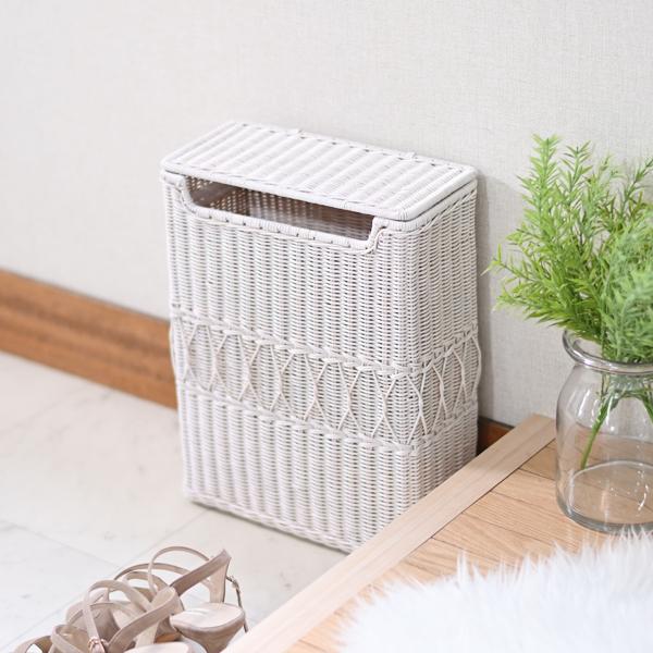 ホームテイスト（HOME taste） ホワイトラタン ダストボックス ゴミ箱