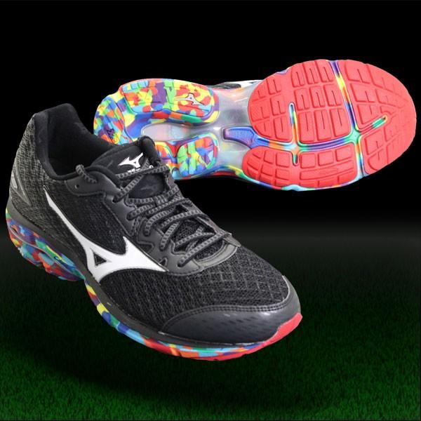 MIZUNO（ミズノ） ウエーブライダー 19 ブラック×ニジ 【MIZUNO|ミズノ