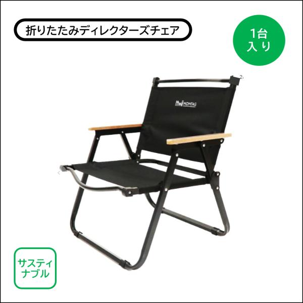 ディレクターズチェア アウトドア 折りたたみ 約550×510×630mmH 鋼