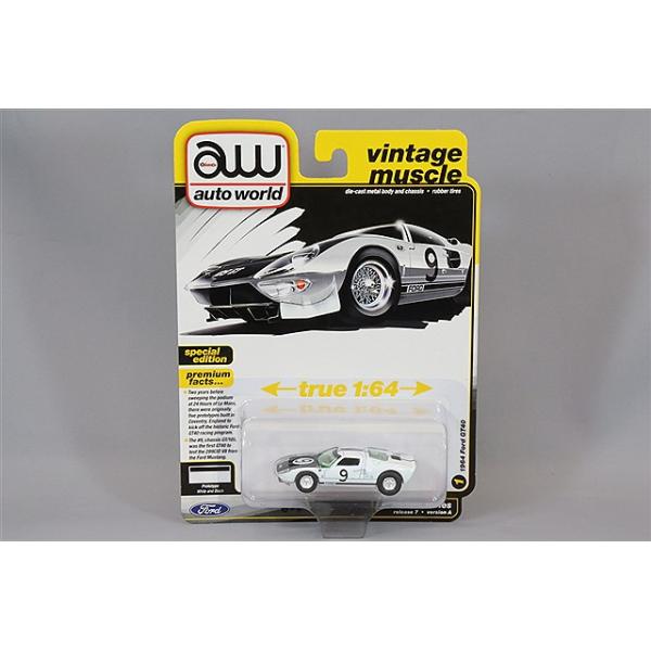 オートワールド 1/64 1964 フォード GT40 #9 グロスホワイト/ブラック