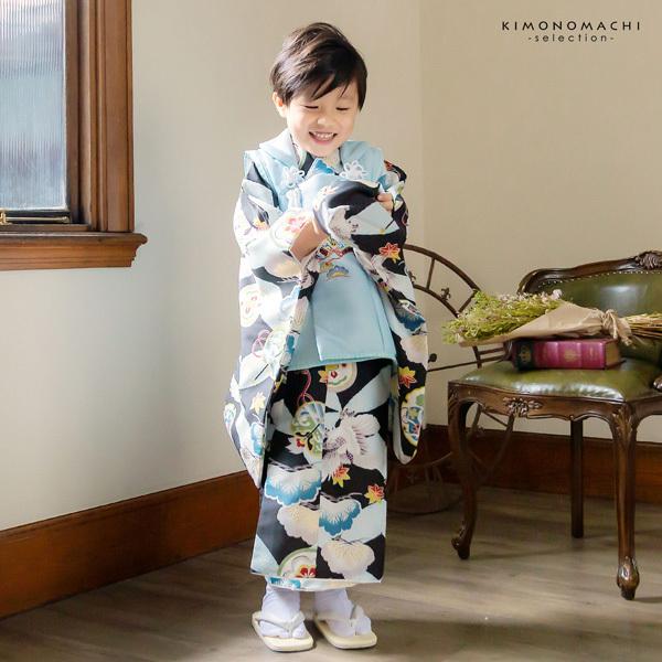 七五三 男 着物 3歳 フルセット 被布セット 小町 「鷹と松に七宝 KKB