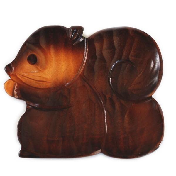 木製 めいめい皿 しまりす 小 木彫り 銘々皿 リス 動物 北海道 雑貨 お