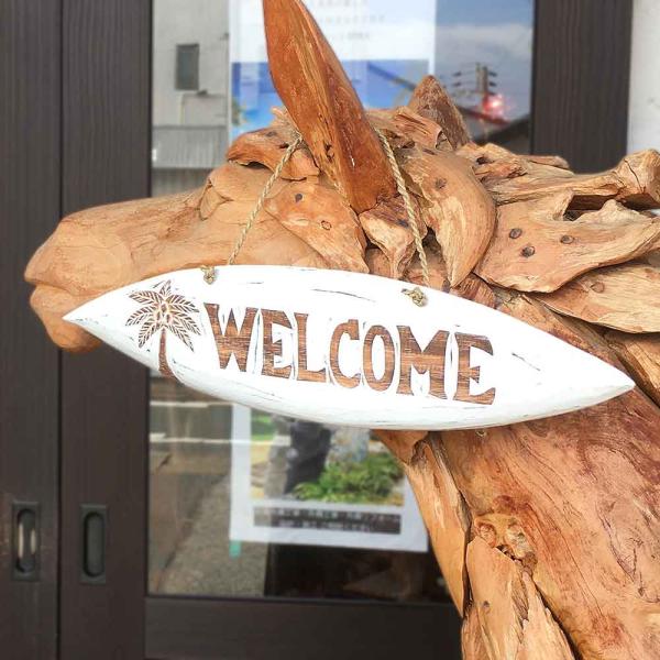 ウェルカムプレート welcome WELCOMEボード サーフボード型 サイン
