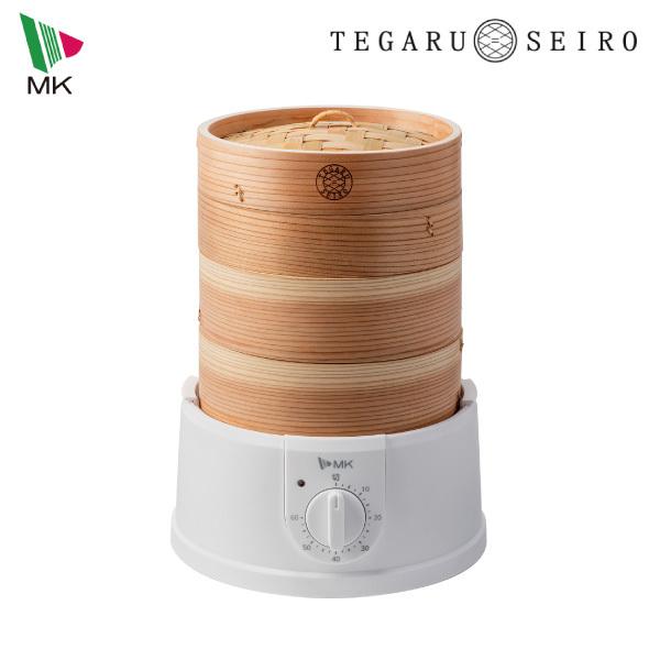 エムケー精工 2年保証 電気せいろ TEGARU=SEIRO EM-185W ホワイト 18cm