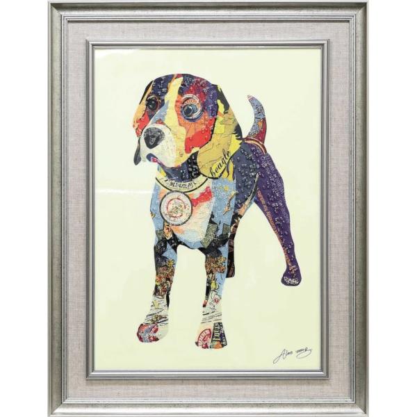 アートフレーム ビーグル/犬 クリスタルピクチャー 額絵 シルバー