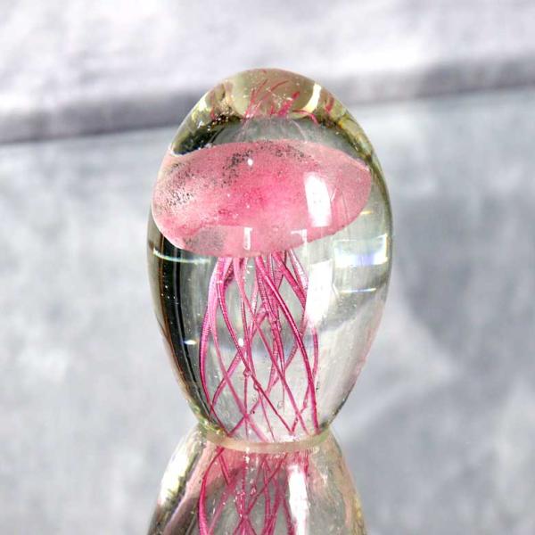 ガラス クラゲ小 ピンク 置物 海月 オーナメント ガラス雑貨 ペーパー