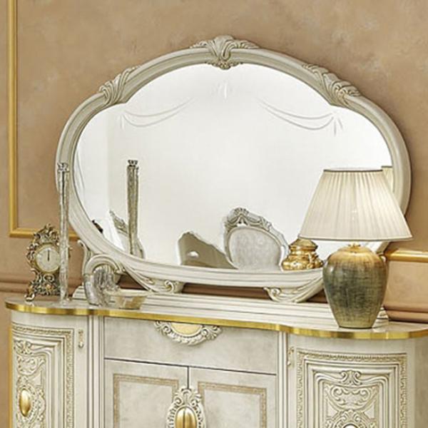 イタリア レオナルド ウォールミラー 壁掛け 鏡 キャメル : インテリア