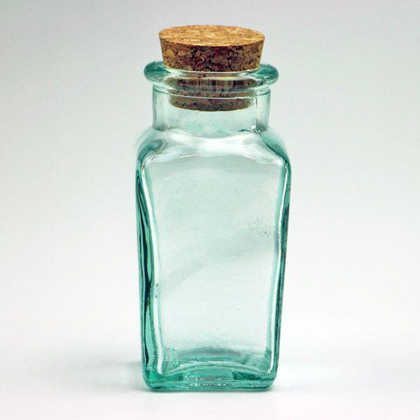 ガラス瓶 コルク瓶 ふた付き 蓋付 / 角型 5158 小 容量90cc 6863736