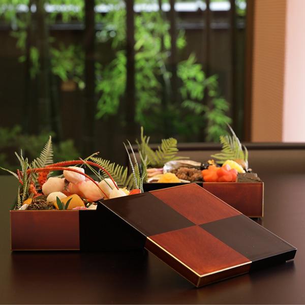 山田平安堂 二段重 白檀 お重箱/漆塗り/二段/6寸 : 漆器 山田平安堂