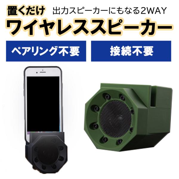 置くだけ ワイヤレ ススピーカー ハイハイ スマホ 連動 持ち運び 重