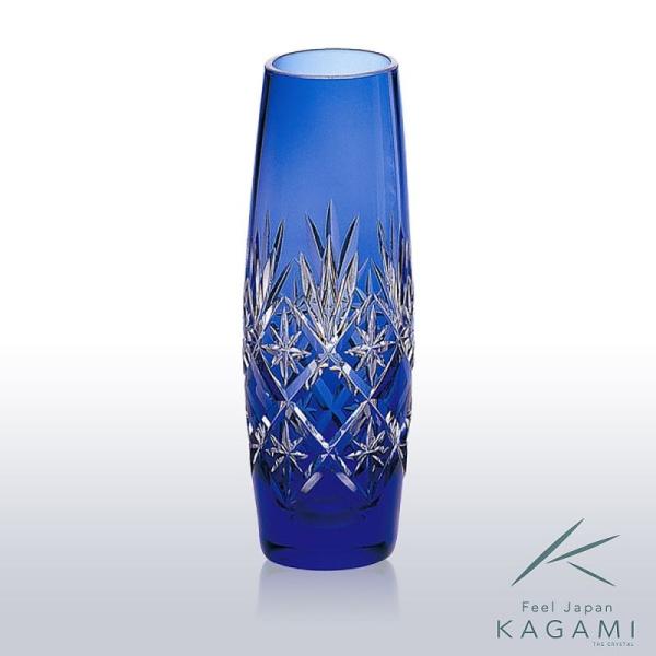 カガミクリスタル ) 江戸切子 花瓶 F663-1687-CCB 切り子 クリスタル