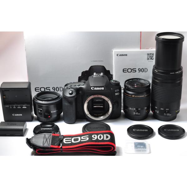 EOS Canon キヤノン 90D 超望遠トリプルレンズセット SDカード(16GB