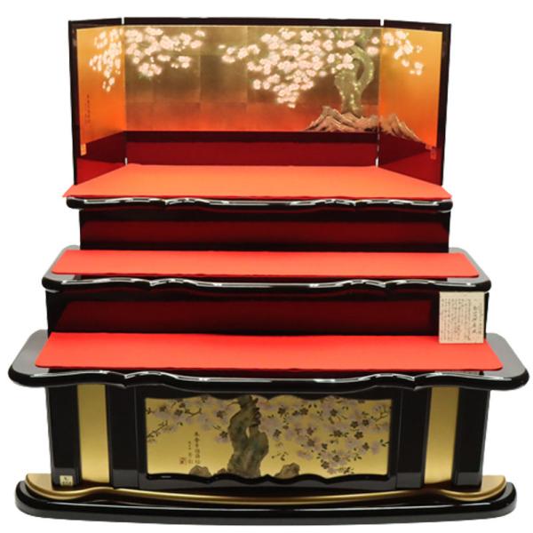 アウトレット品 雛人形用 台屏風セット 40号 宝永屏風 三段飾り台