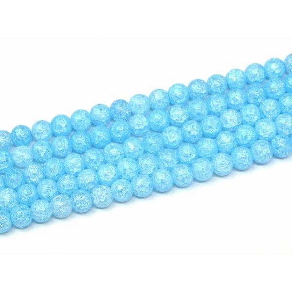 人工石 パワーストーン g3-1606A 水色 クラック水晶 8mm 爆裂水晶