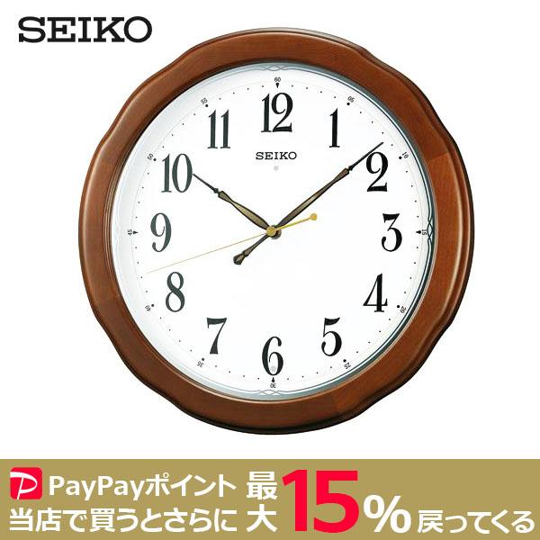 SEIKO（セイコー） 電波クロック ブラウン 木枠 壁掛け時計 : HD Yahoo