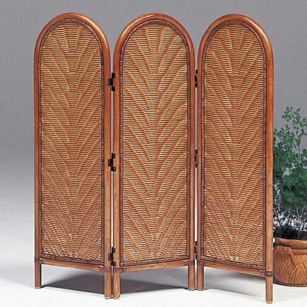 KAZAMA パーテーション おしゃれ 衝立 アジアン パーティション 3連