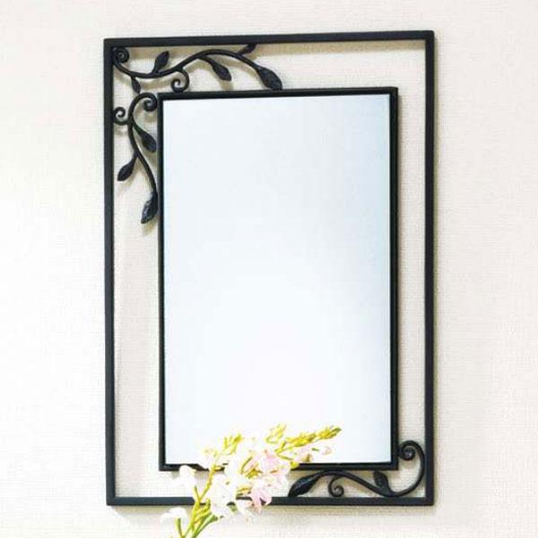 ウォールミラー アイアン 壁掛け鏡 おしゃれ 壁掛けミラー 北欧 吊り鏡