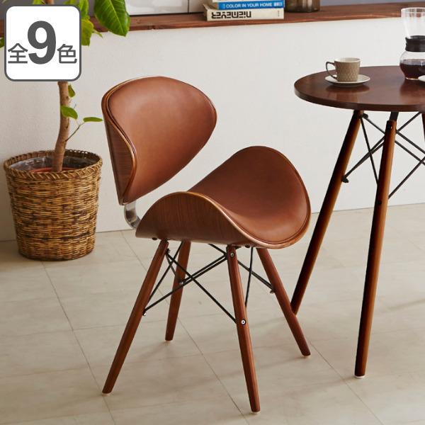 チェア 座面高47cm レザー調 木製 （ 天然木 ダイニングチェア イス