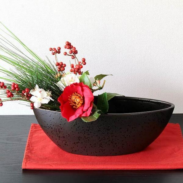 お花を選ばない舟形水盤 花器 花瓶 フラワーベース インテリア 床の間