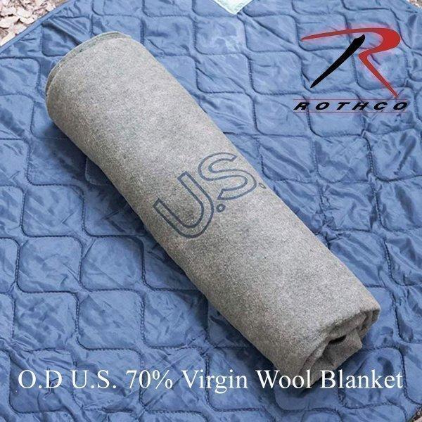 ROTHCO（ロスコ） Rothco U.S.ウール ブランケット 毛布 膝掛け ラグ