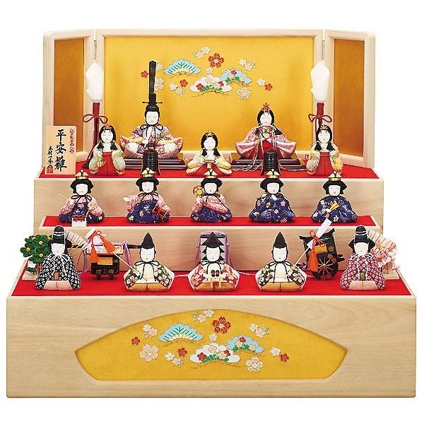 雛人形 木目込み 一秀 ひな人形 十五人飾り 15人 3段 三段 収納飾り