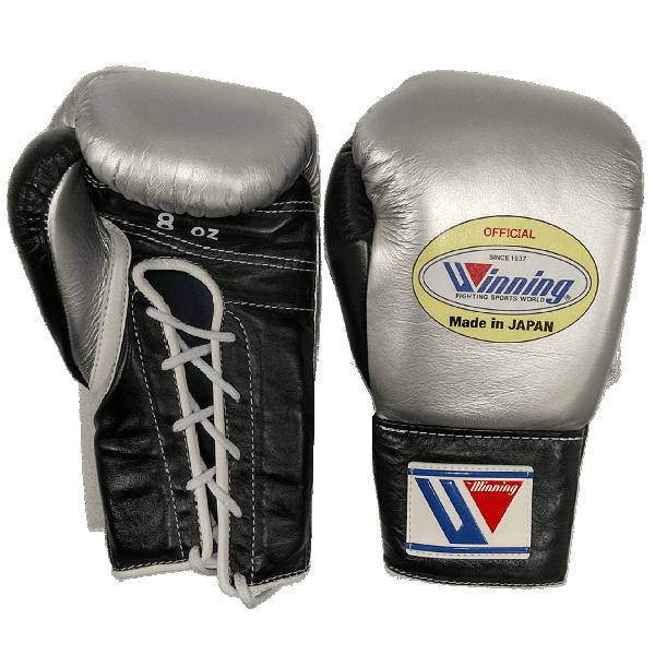 8オンス MS-200-SLVBLK2 ウイニング ボクシンググローブ ひも式