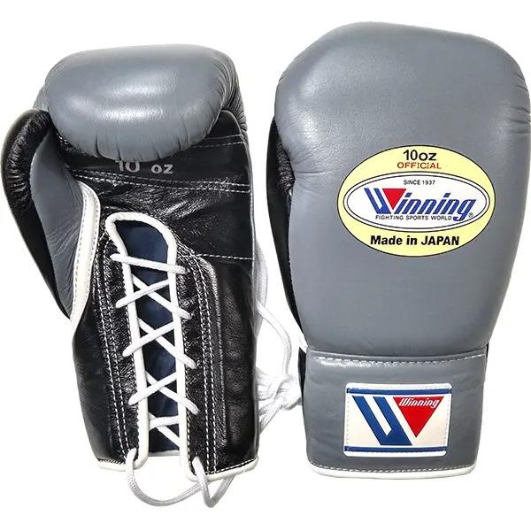 10オンス MS-300-GRYBLK1 ウイニング ボクシンググローブ ひも式
