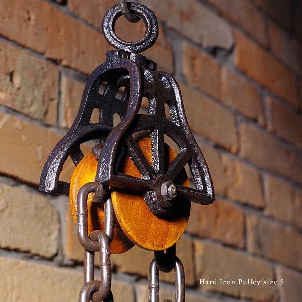 ハンギング ディスプレイ 滑車 インダストリアル アイアン ウッド