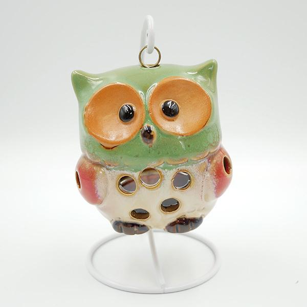 陶器ふくろうキャンドルスタンド (キャンドル付) ランタン ホルダー