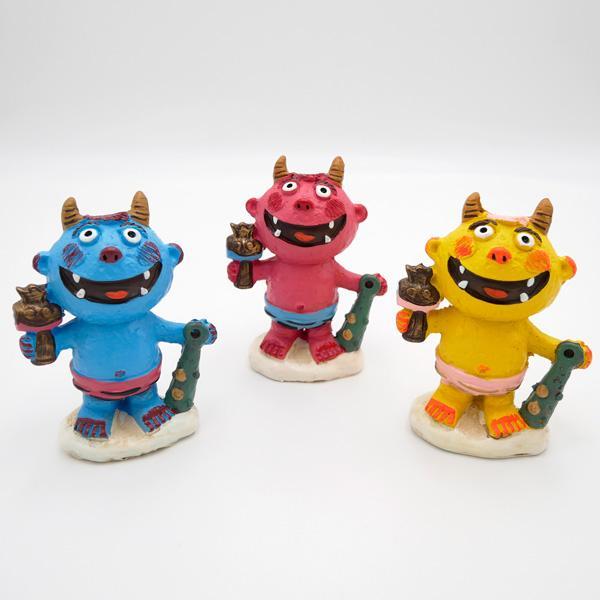 鬼置物 (大) 赤鬼 青鬼 黄鬼 金棒 節分 豆まき オニ おに 魔除け