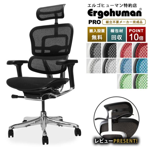 エルゴヒューマン（Ergohuman） プロ2 ヘッドレスト付 メーカー組立済