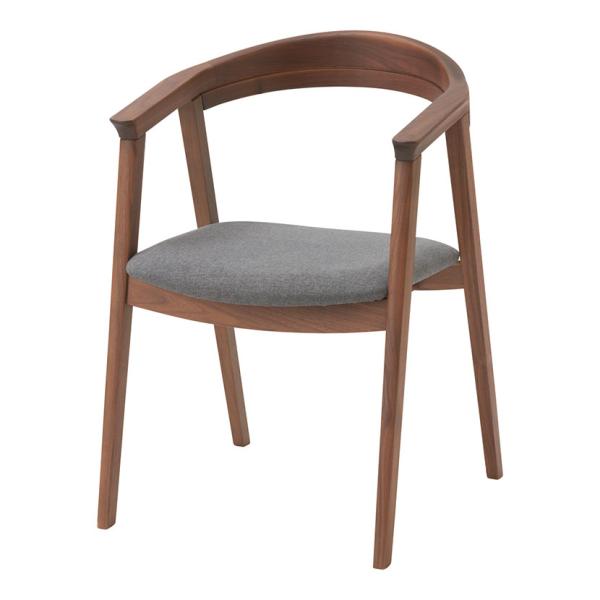 桜屋工業 ダイニングチェア 肘付き ウォールナット材 天然木 ウッディ