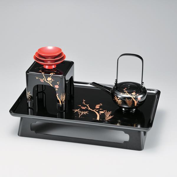 お屠蘇セット 屠蘇器 漆器 本漆 黒 松竹梅蒔絵16屠蘇器 : おいしい